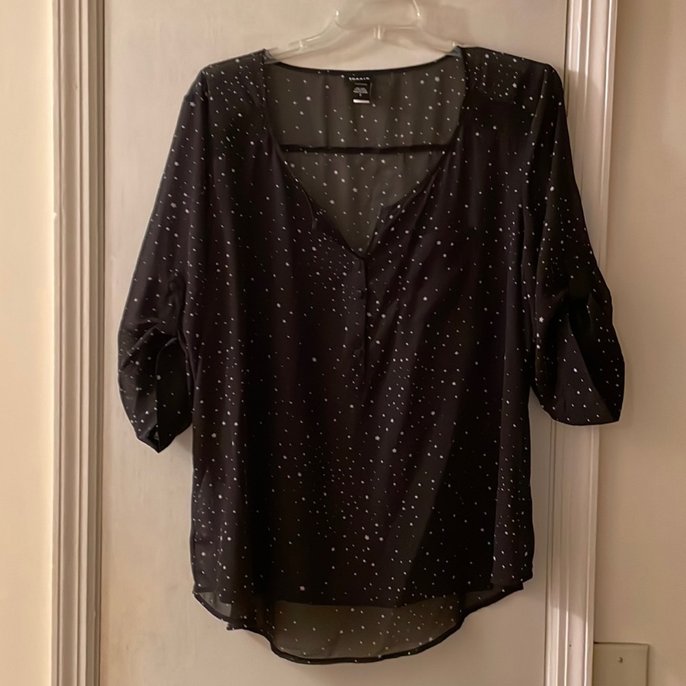 Torrid black sheer blouse with star pattern size 3X